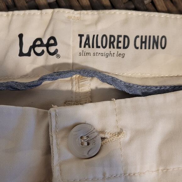 Lee Tailored Chino Cream Camo Sz 10 Straight Leg Pants Preppy Utility Quietlux - Picture 6 of 10